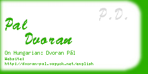 pal dvoran business card